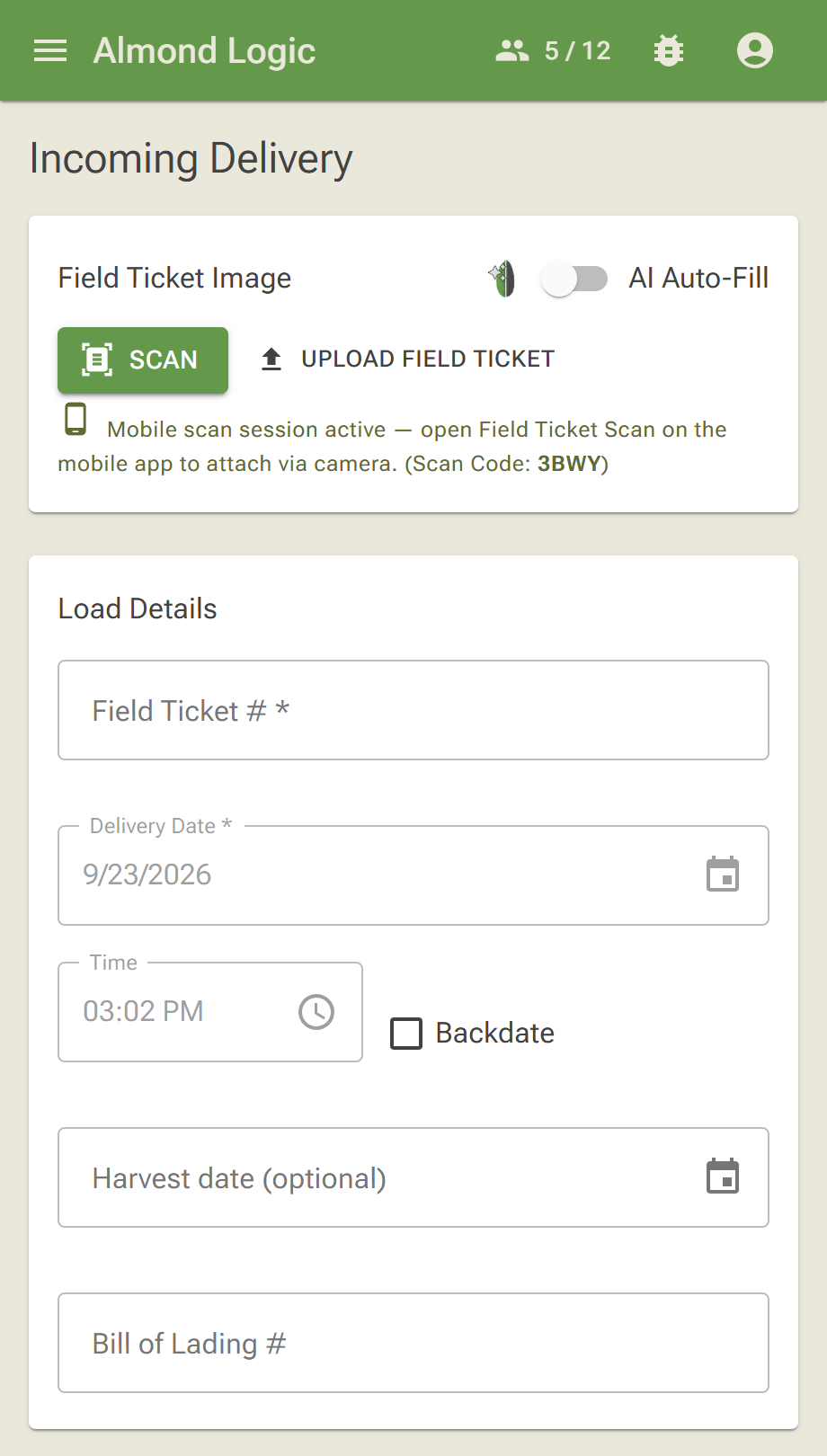 Almond Logic Cloud running on a phone